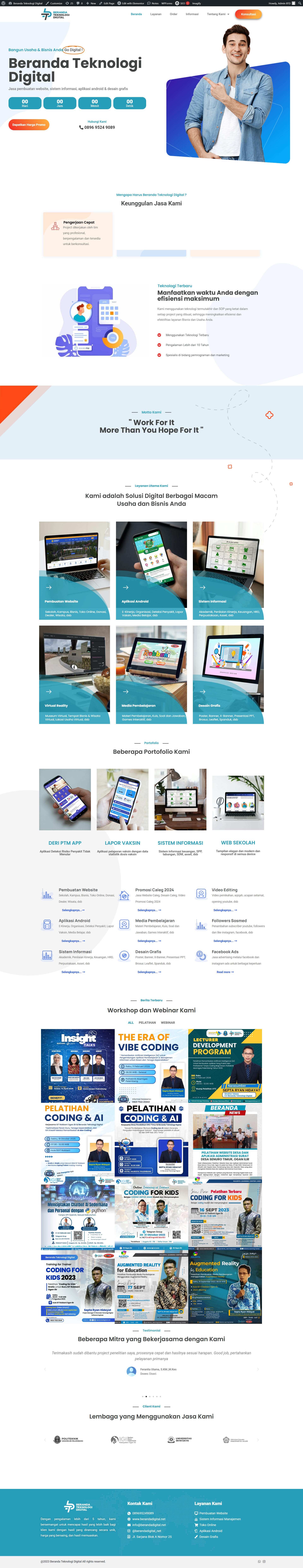 Tampilan Beranda Website Resmi Beranda Teknologi Digital