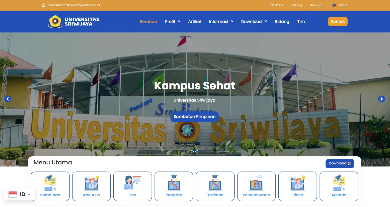 Website Kampus Sehat Universitas Sriwijaya